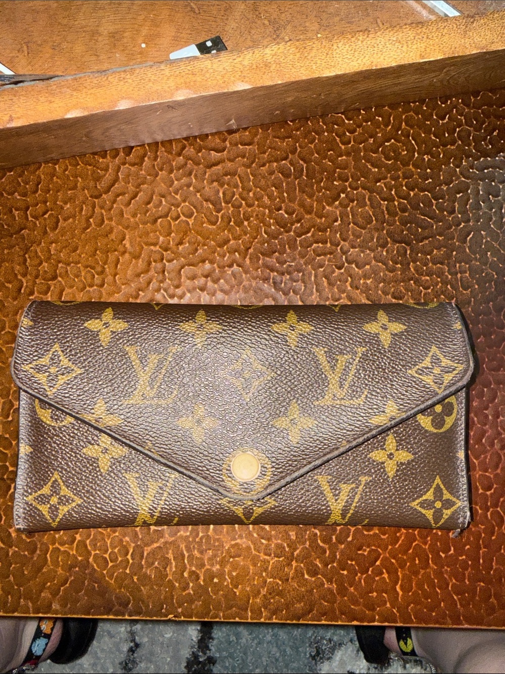 Louis Vuitton Monogram Canvas Josephine Envelope Wallet in Brown and Pink